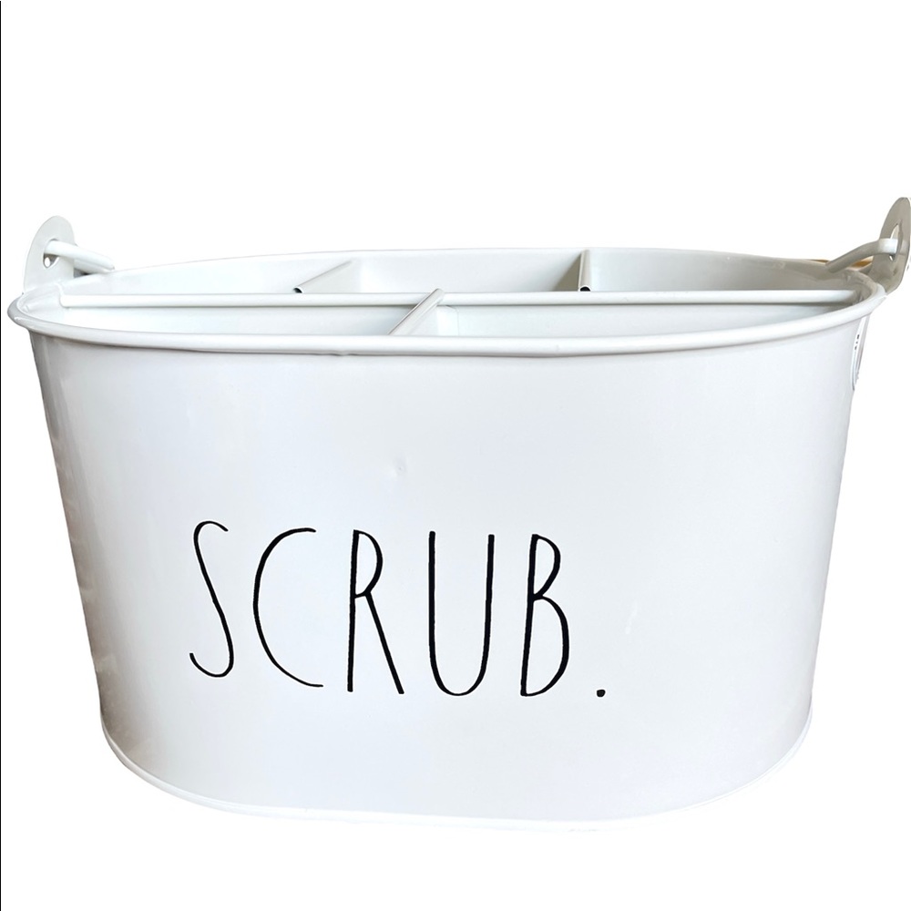NWOT Rae Dunn White SCRUB Metal Caddy  with Five Separate Compartments